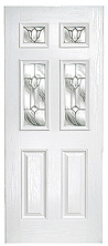 close up of flores classical half glaze doors
